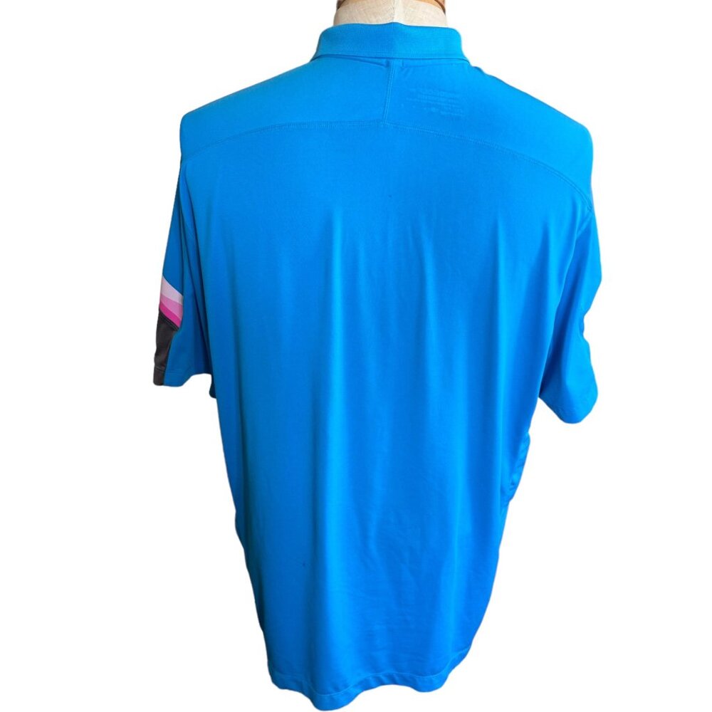 Nike Golf Tour Performance Dri Fit Polo Shirt Men XL Blue Colorblock S/S Logo S - Picture 2 of 14